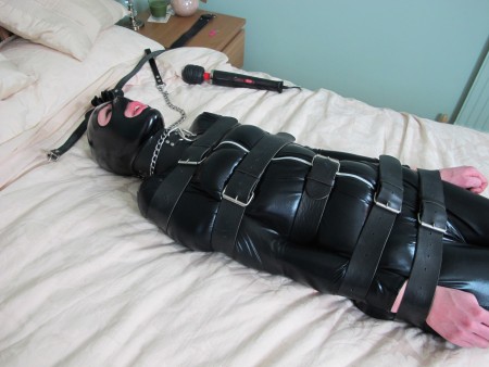 D K Bondage - Allex Is Catsuited Hooded Strapped And Vibed  1