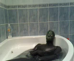 Breath Play Lover - Total Enclosure Latex In Bath With Vac Hood Including Wanking